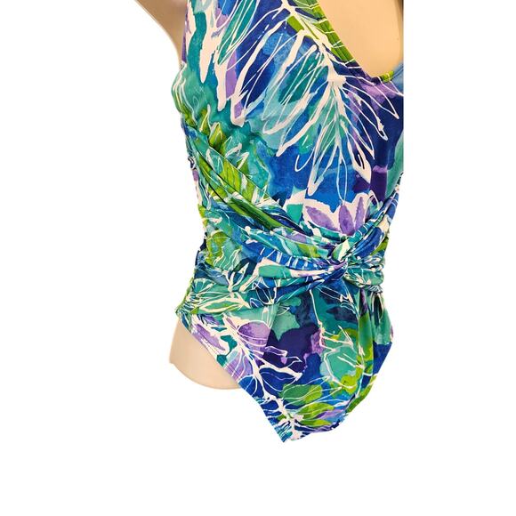 NWT Lauren ralph lauren tropical hawaiin slimming one piece halter full coverage - Picture 8 of 10